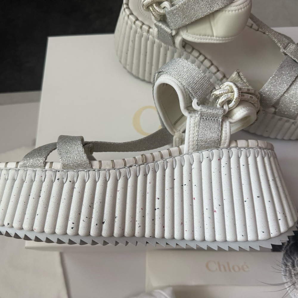 Chloe Silver Western Platform Sandals - Picture 8 of 11